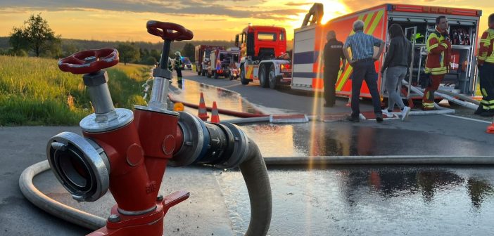 Wenn das Löschwasser knapp werden könnte – Feuerwehr-Übung bei Riederich